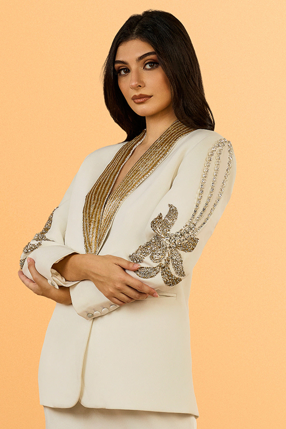 Nargis Boxy Jacket Beaded Lapel