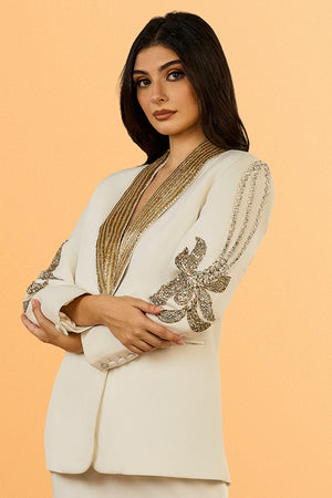 Nargis Boxy Jacket Beaded Lapel