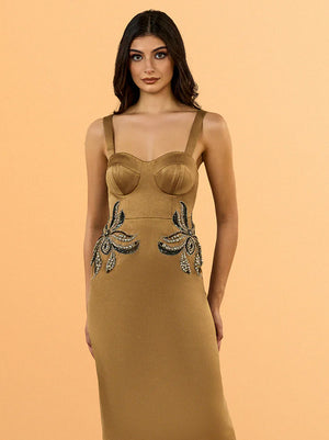 Nargis Beaded Bustier Dress Long