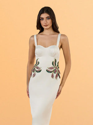 Nargis Beaded Bustier Dress Long