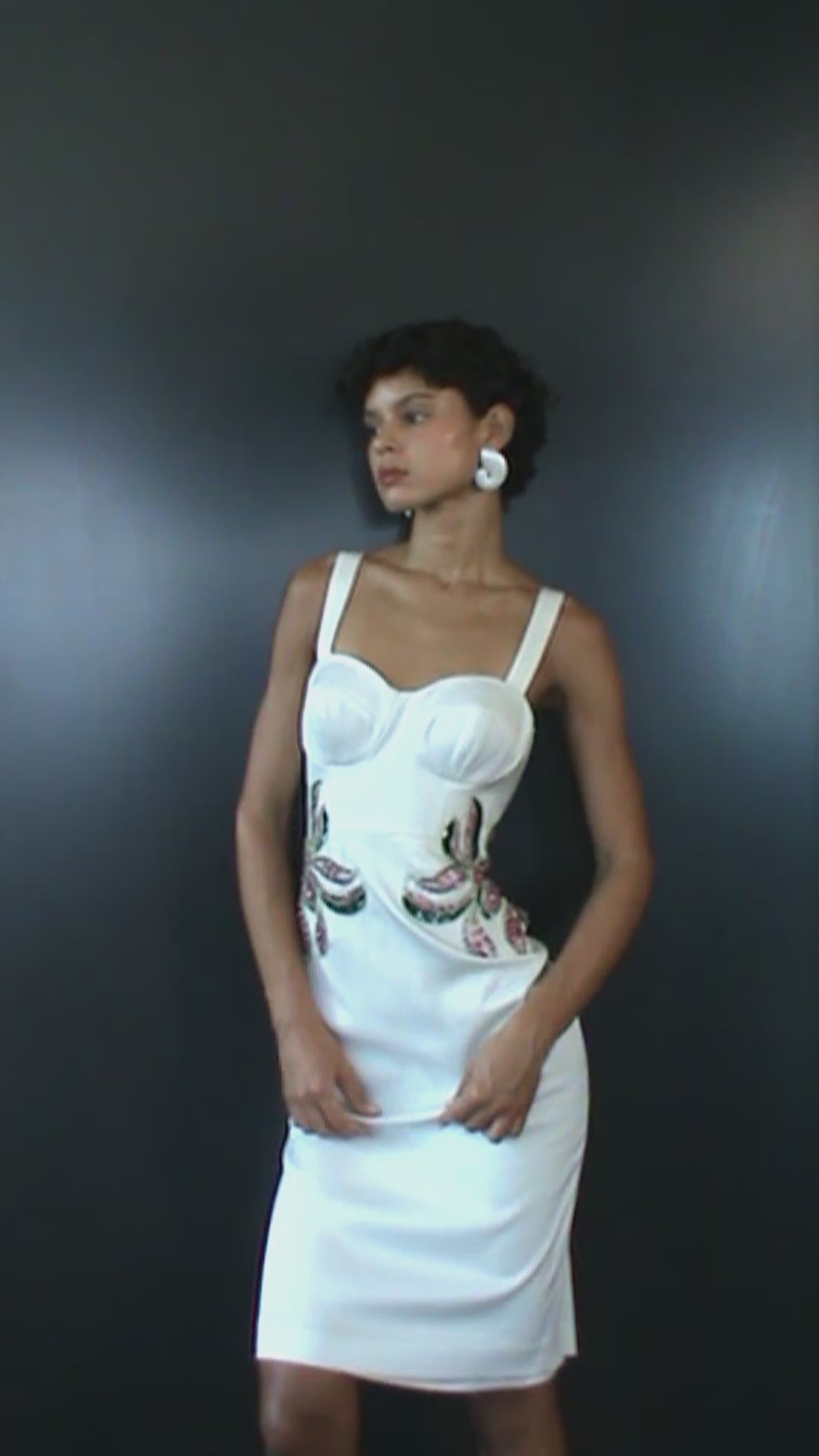 Hand-Beaded Nargis Bustier Dress - Long | ASHAALIA